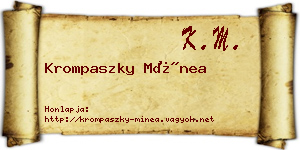 Krompaszky Mínea névjegykártya